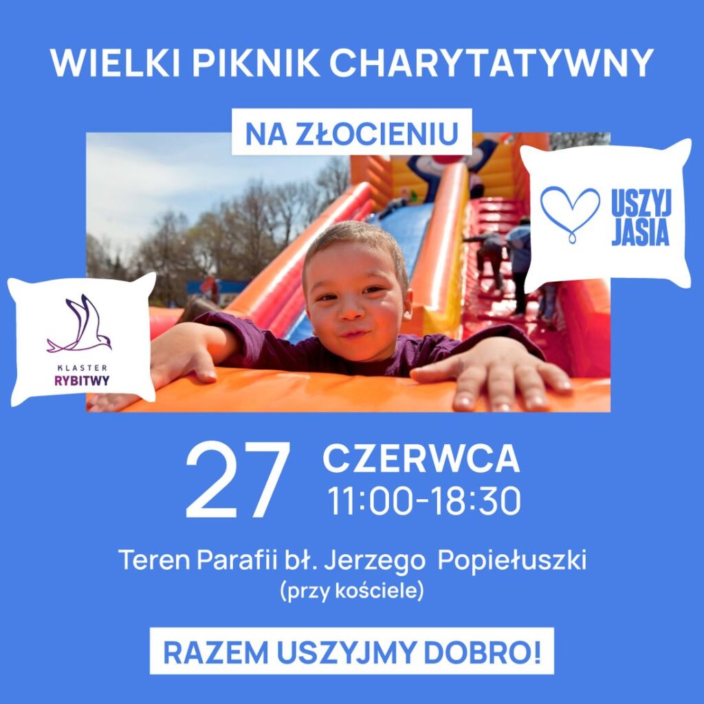 Wielki Piknik Charytatywny „Uszyj Jasia” na Złocieniu w najbliższą sobotę (27.06.) 1 1 fb