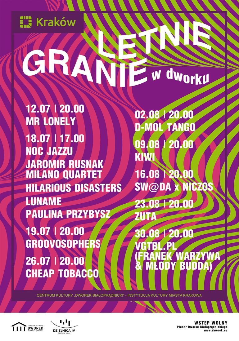 Letnie Granie & Odkrywka – koncerty plenerowe w Dworku Białoprądnickim 2 letnie granie plakat